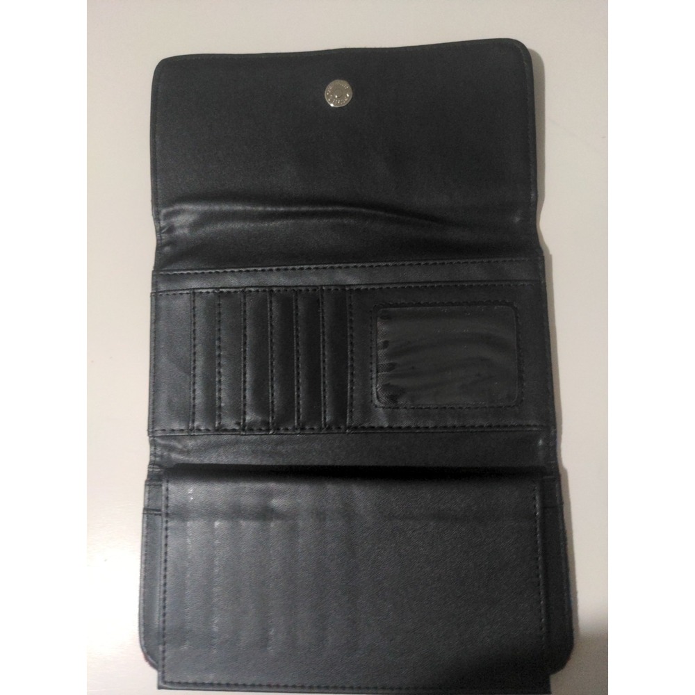 Women's Silver Cross Religious Bright Fleece Fabric Covered Wallet 8" X 5" - Picture 4 of 9